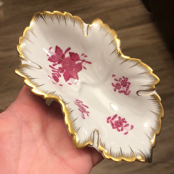 Herend Other - Vintage Hungarian Herend Handpainted Trinket Tray/Dish with gold details